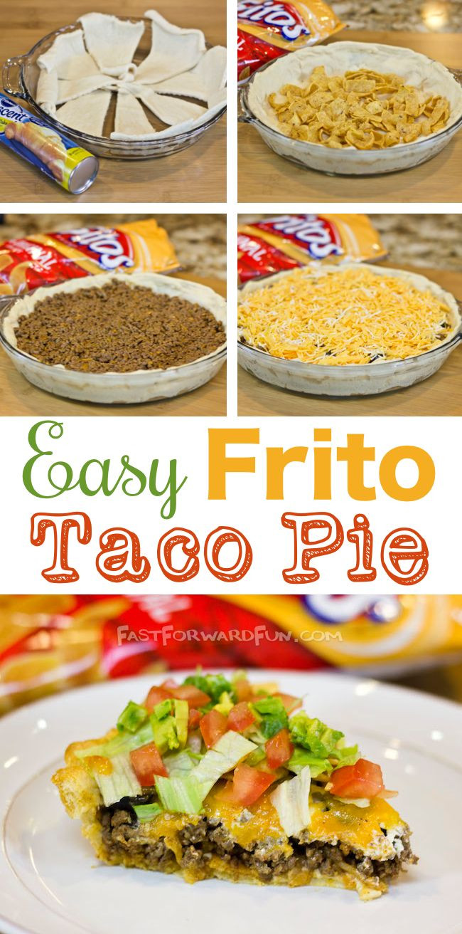 Dinner Recipes Using Pie Crust
 Frito Taco Pie With A Crescent Dough Crust