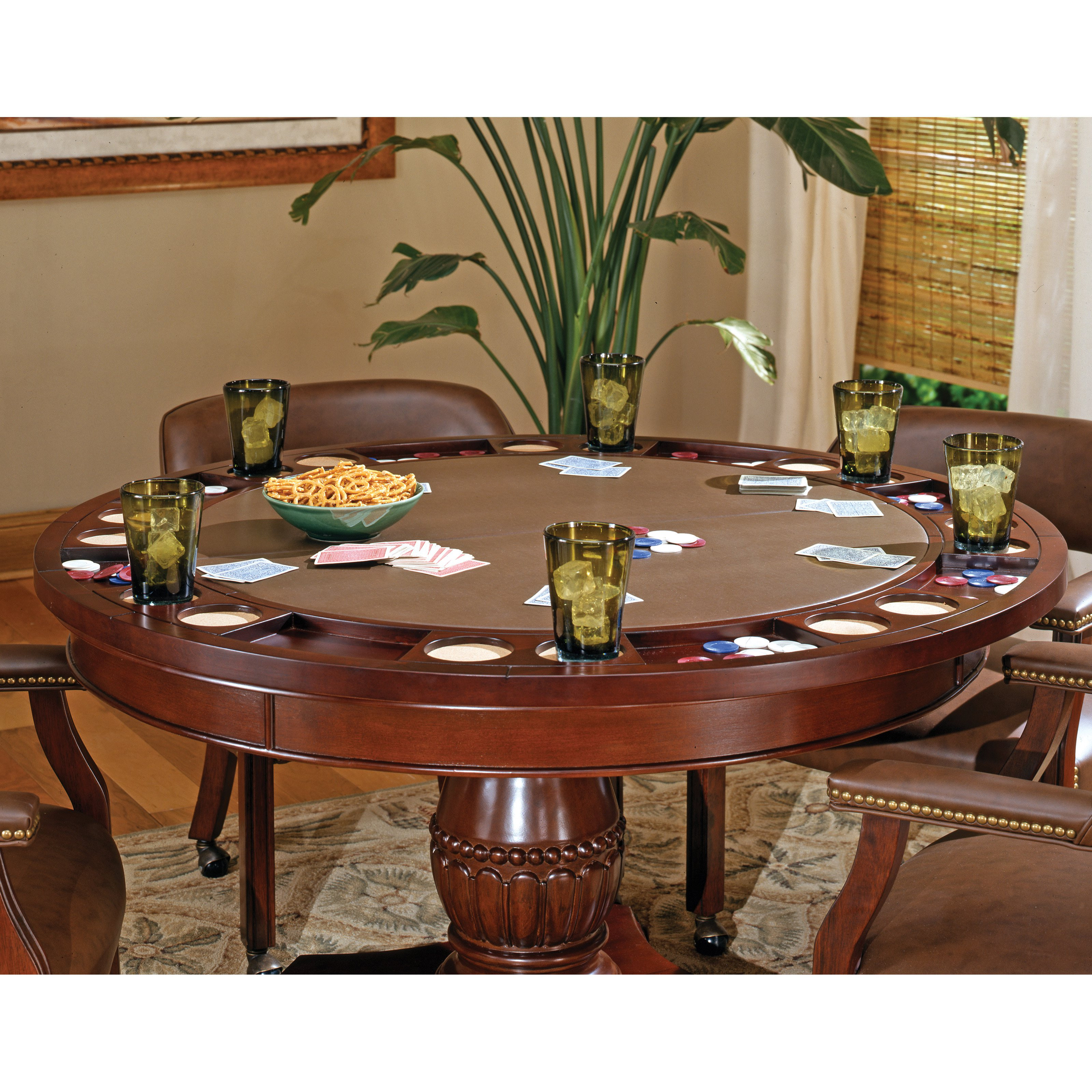 Dinner Table Game
 Steve Silver Tournament Dining Game Table Cherry Poker