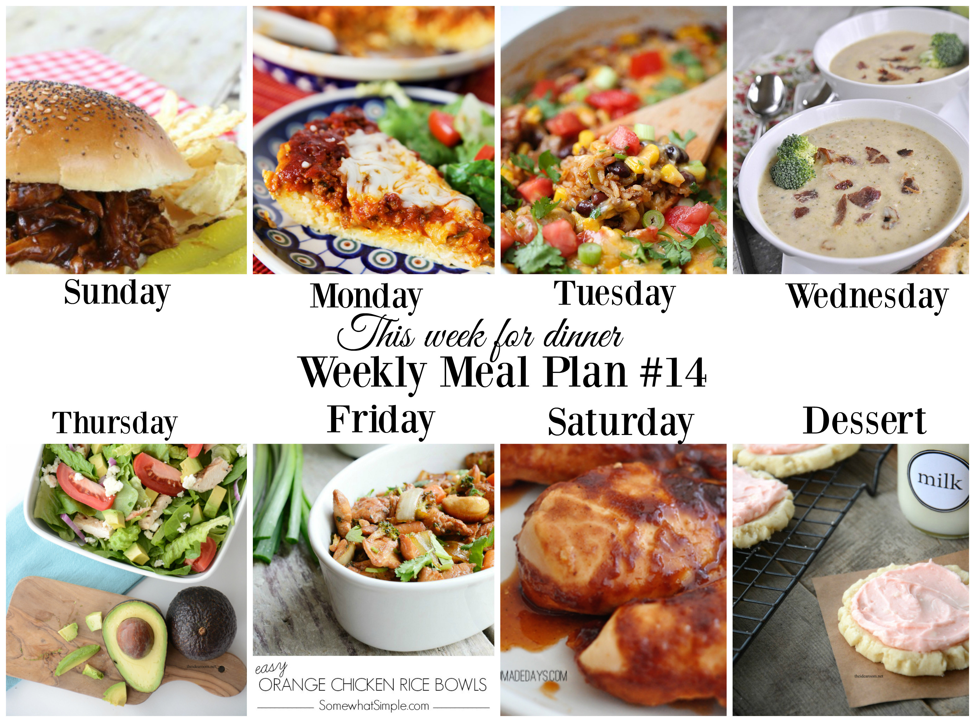 Dinner This Week
 This week for dinnerMeal Plan 14 Your Homebased Mom