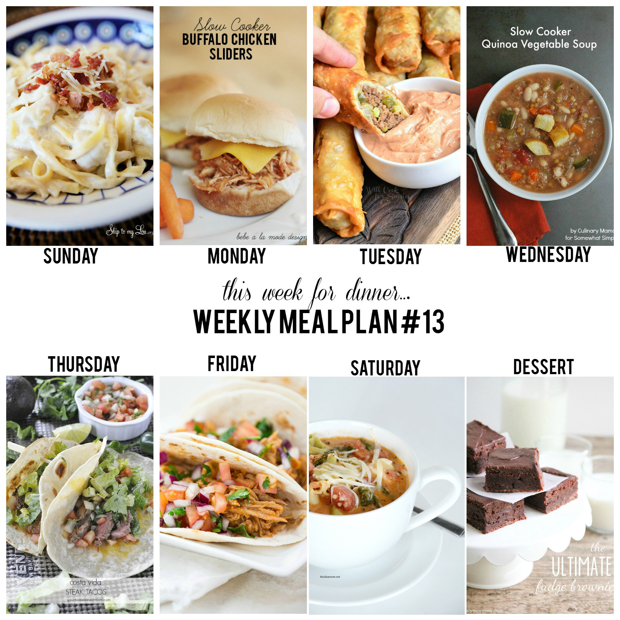 Dinner This Week
 Weekly Meal Plan – Week 13 The 36th AVENUE