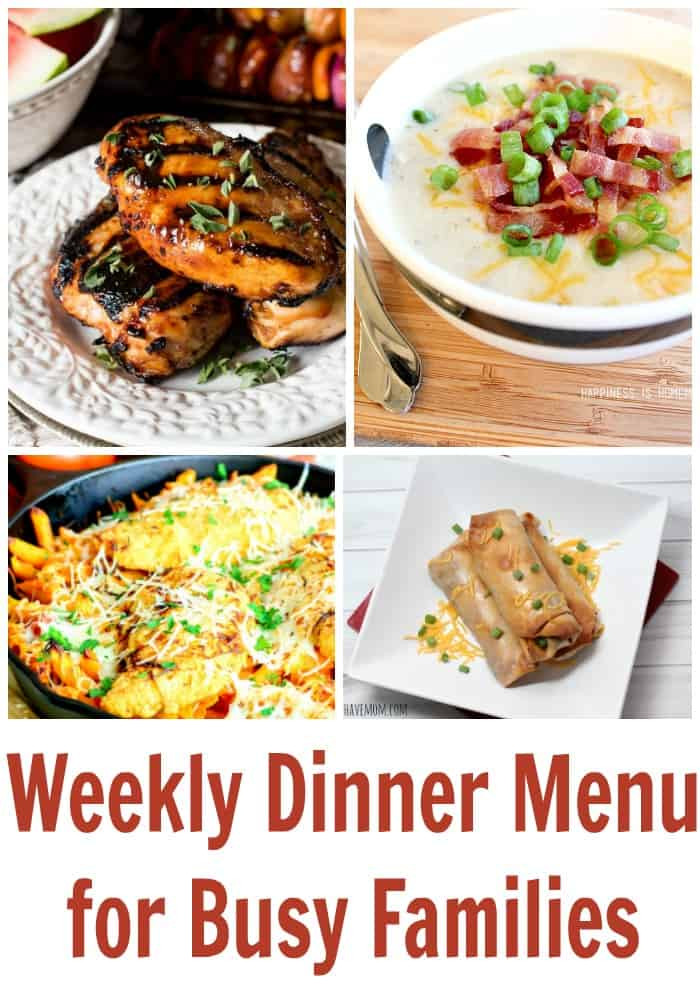 Dinner This Week
 Weekly Dinner Menu For Busy Families Weekly Meal Plan