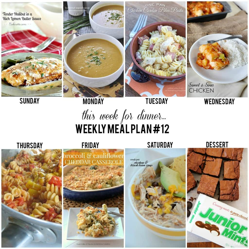 Dinner This Week
 Weekly Menu Plan 12 I Heart Nap Time