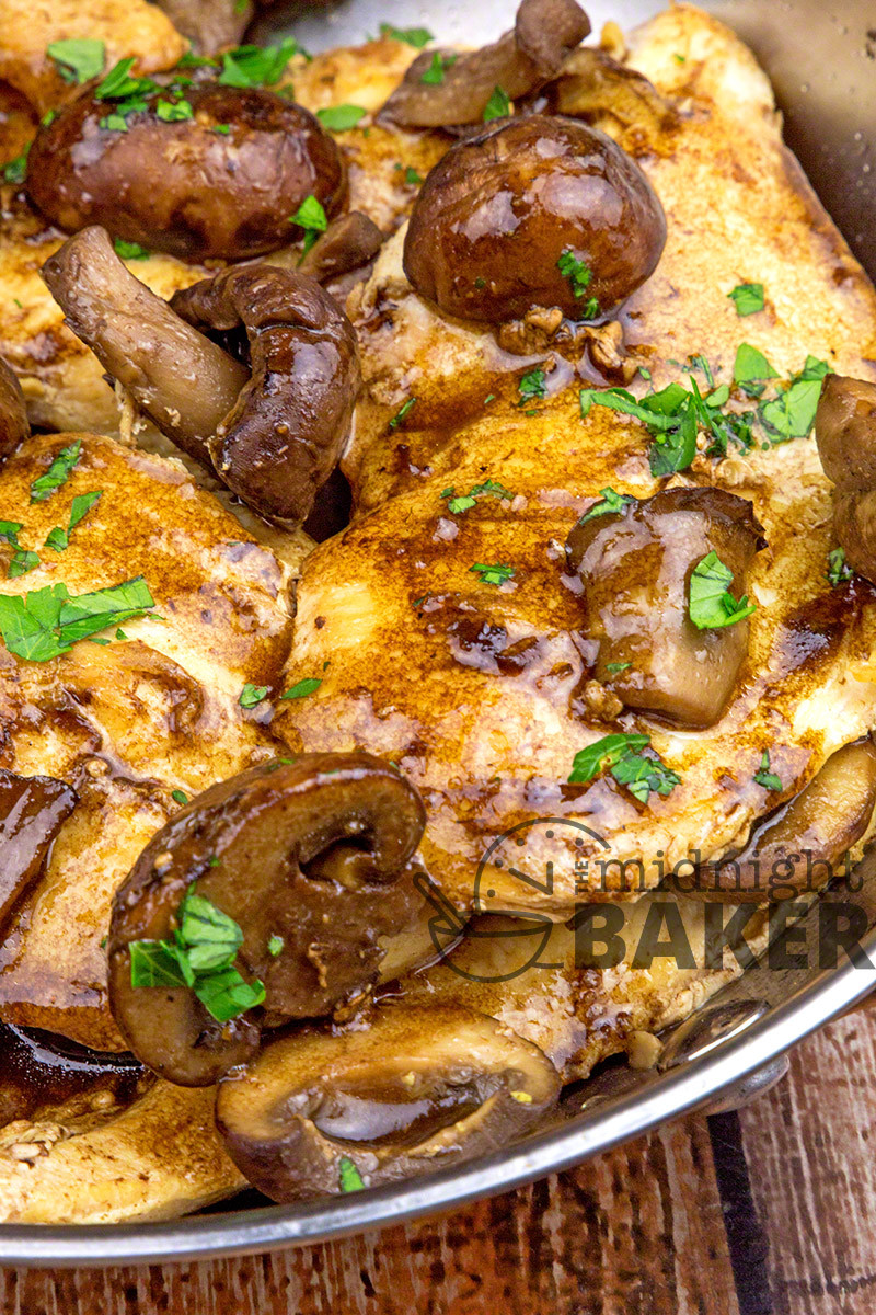 Dinners With Chicken
 Balsamic Chicken with Mushrooms The Midnight Baker