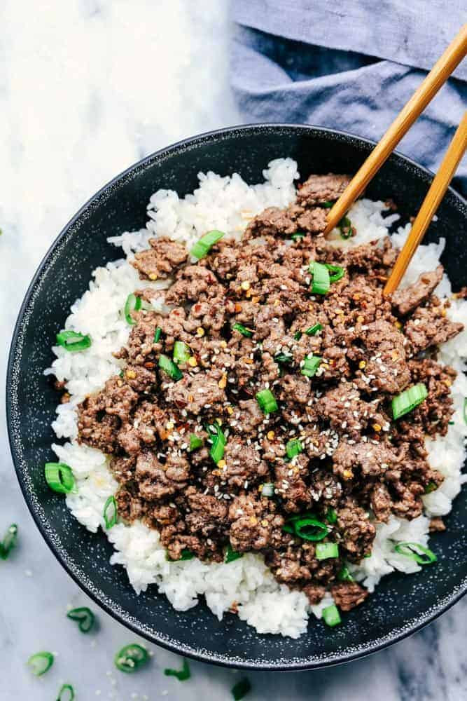 Dinners With Ground Beef
 Korean Ground Beef and Rice Bowls