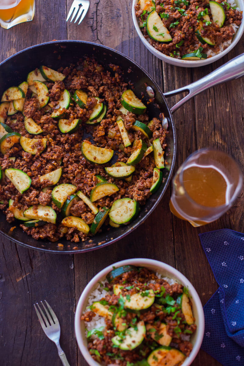 Dinners With Ground Beef
 Zucchini Beef Skillet Recipe a e Pot Paleo Dinner