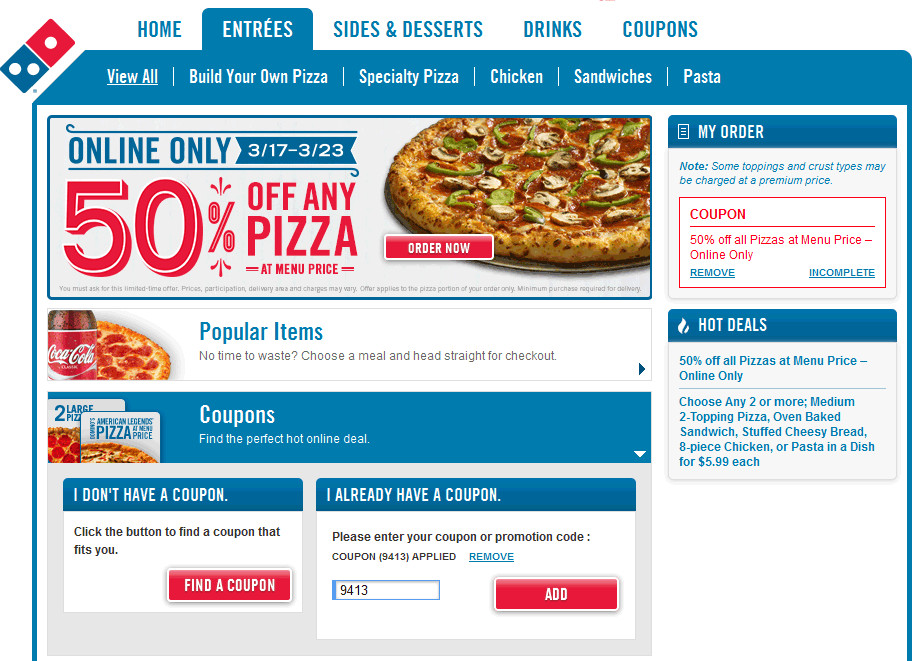 Dominos Dessert Coupons
 Domino s line Coupon Code December 2015