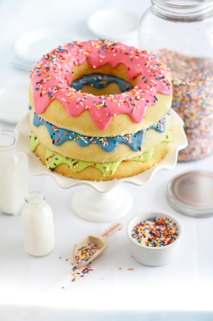 Donut Birthday Cake
 Triple Stack Donut Cake