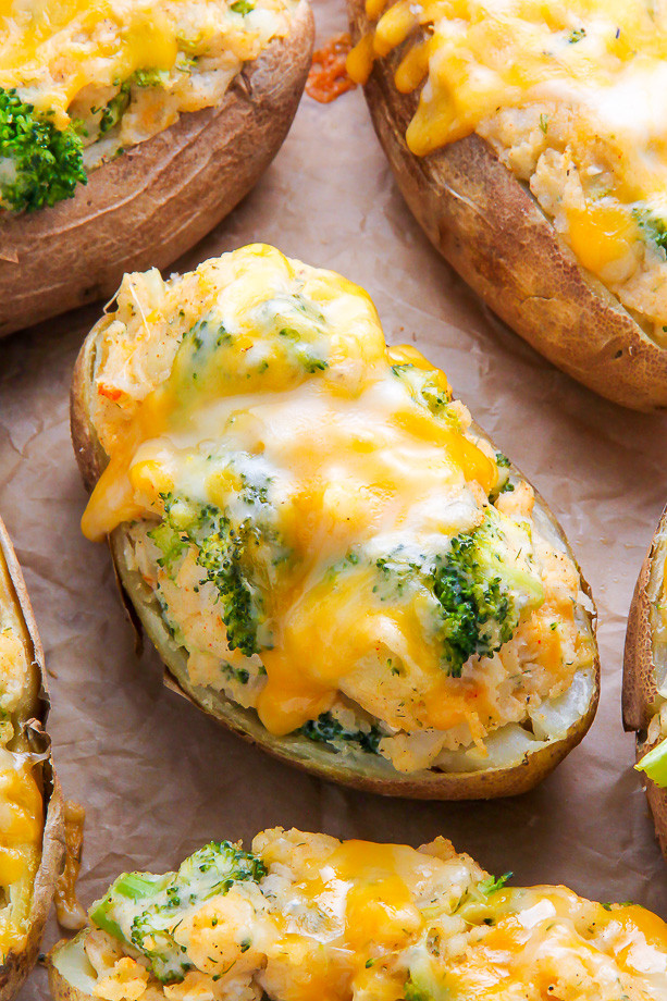 Double Baked Potato
 Broccoli and Cheddar Twice Baked Potatoes Baker by Nature