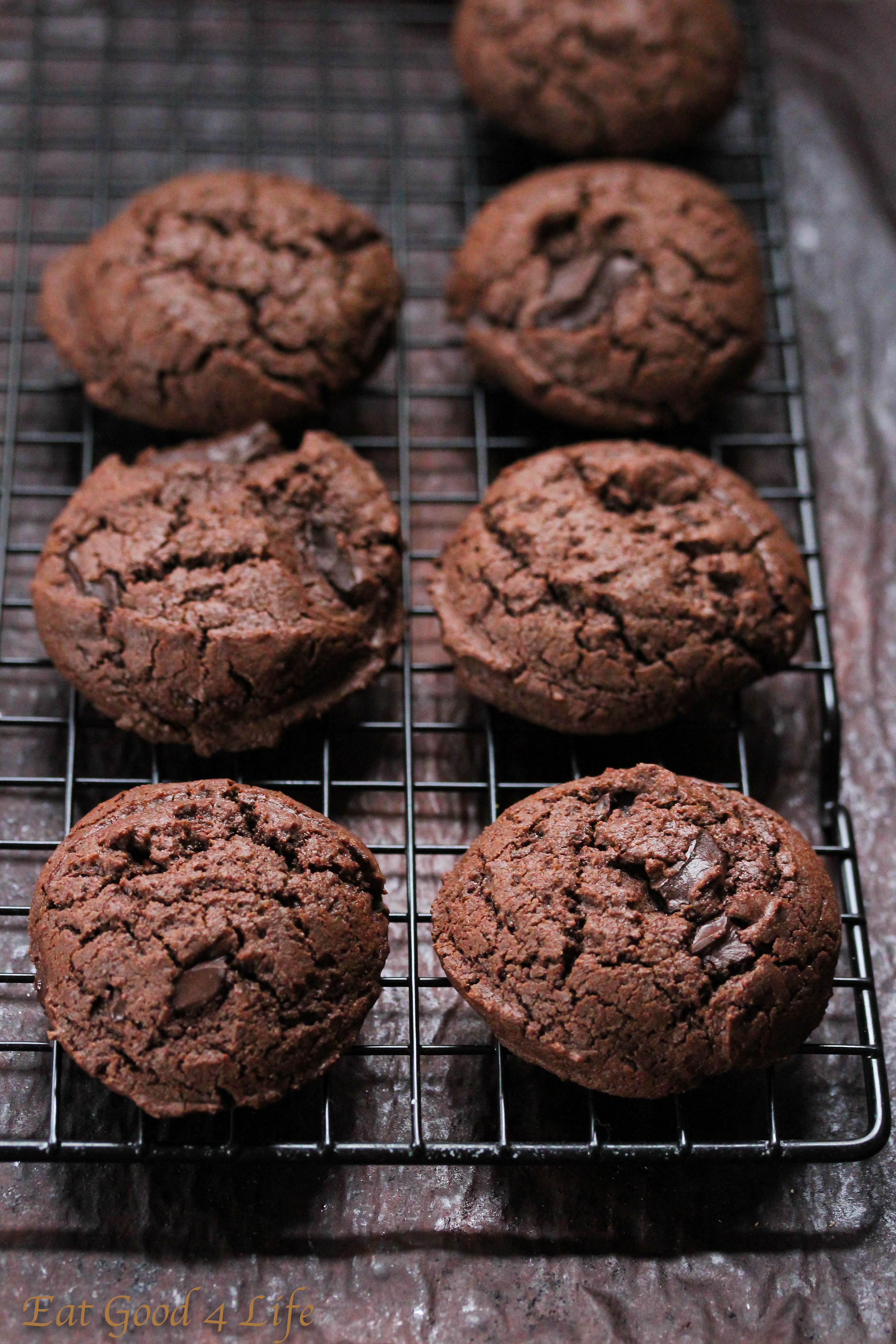 Double Chocolate Chunk Cookies
 Gluten free double chocolate chunk cookies