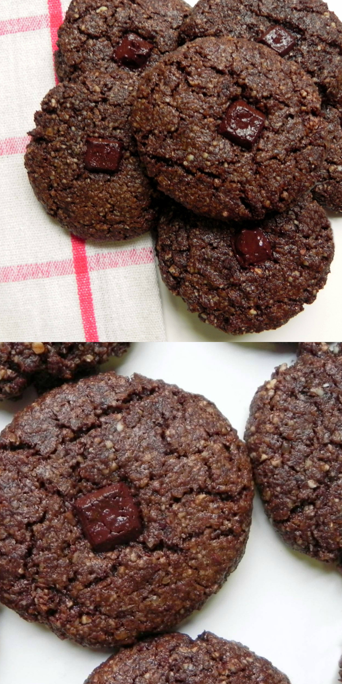Double Chocolate Chunk Cookies
 Grain Free Double Chocolate Cookies Vegan Paleo
