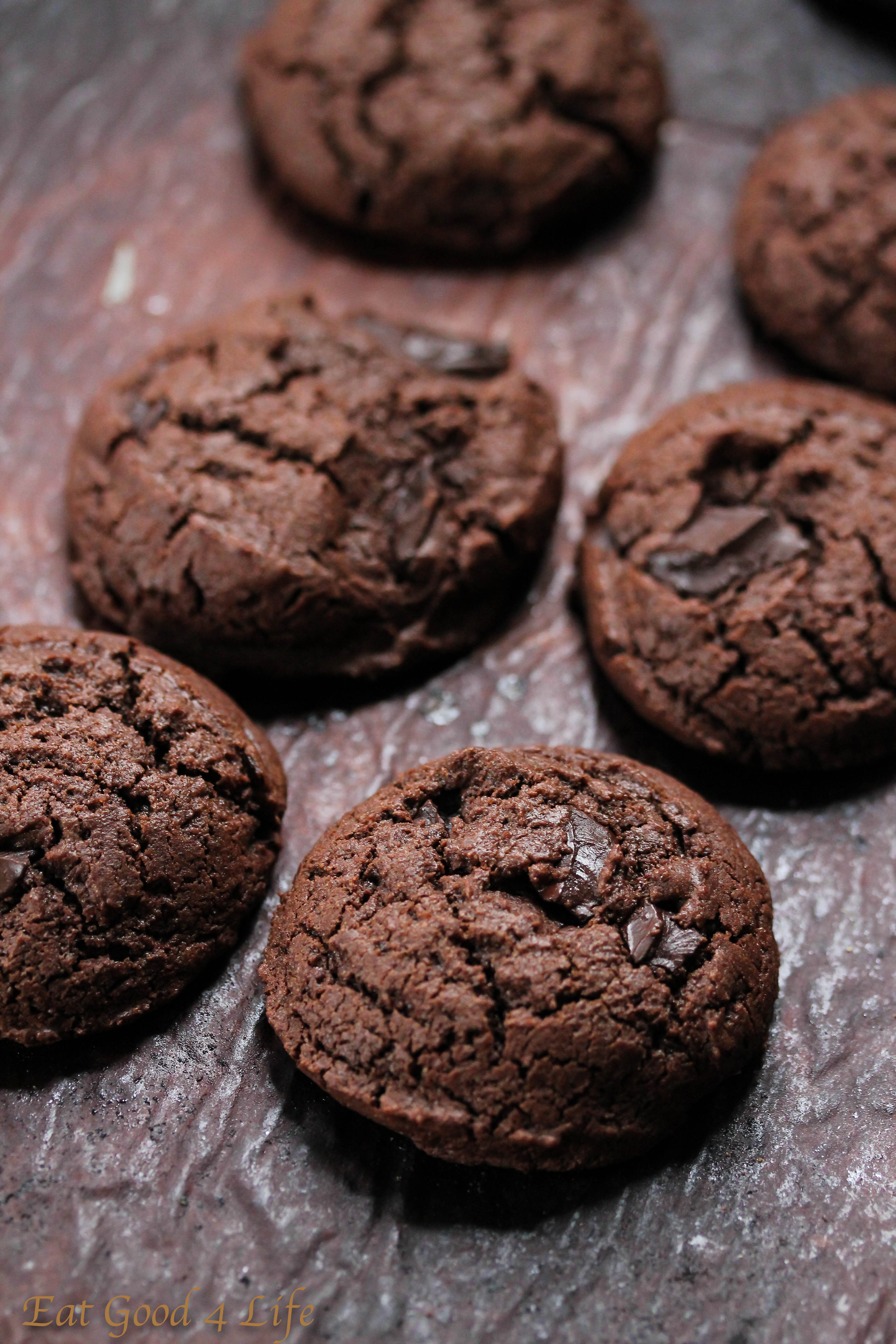 Double Chocolate Chunk Cookies
 Gluten free double chocolate chunk cookies