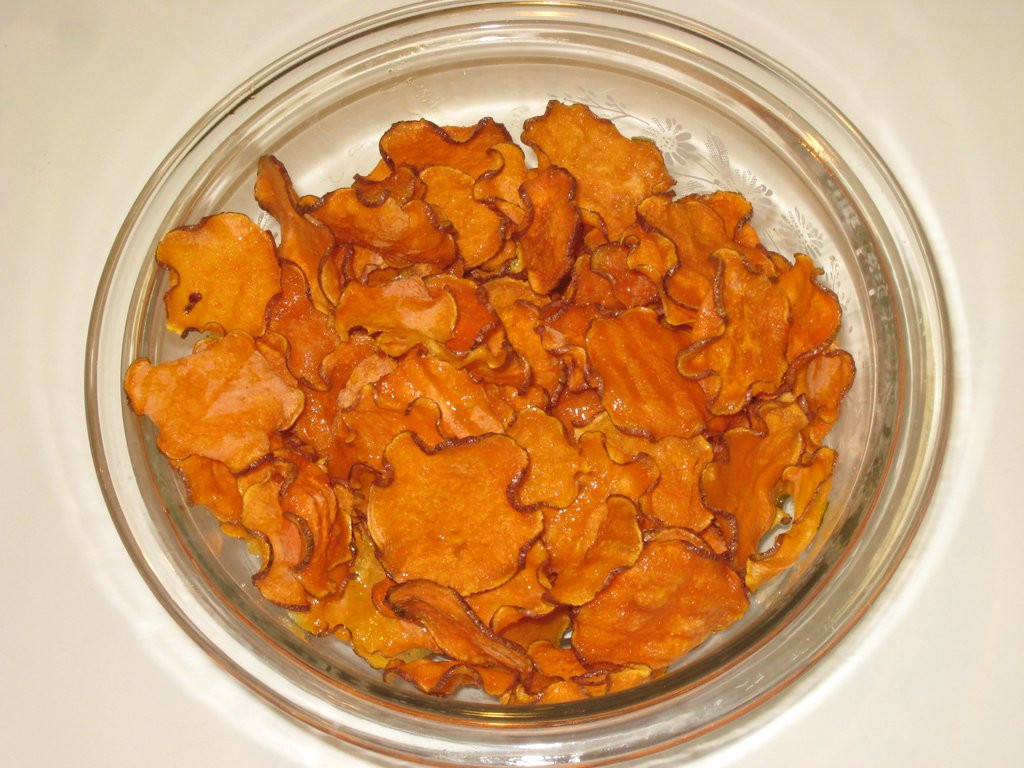 Dried Sweet Potato
 Sweet Poato Chips in the Dehydrator