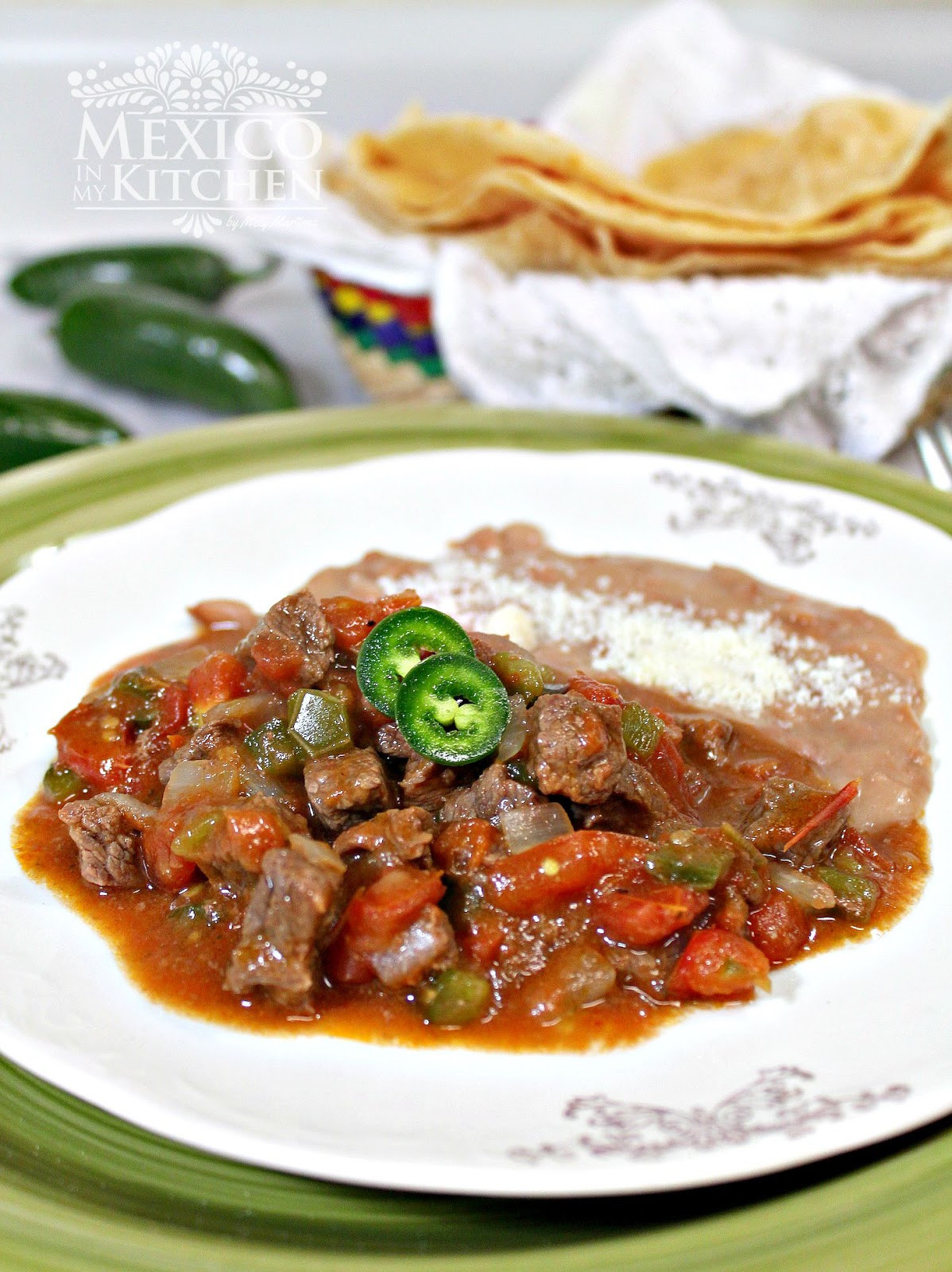 Easy Authentic Mexican Recipes
 A Beef Stew to serve with flour tortillas Mexico In My