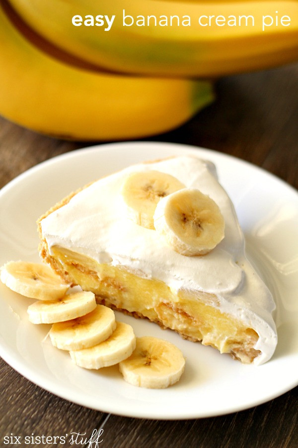 Easy Banana Cream Pie Recipe
 Easy Banana Cream Pie – Six Sisters Stuff