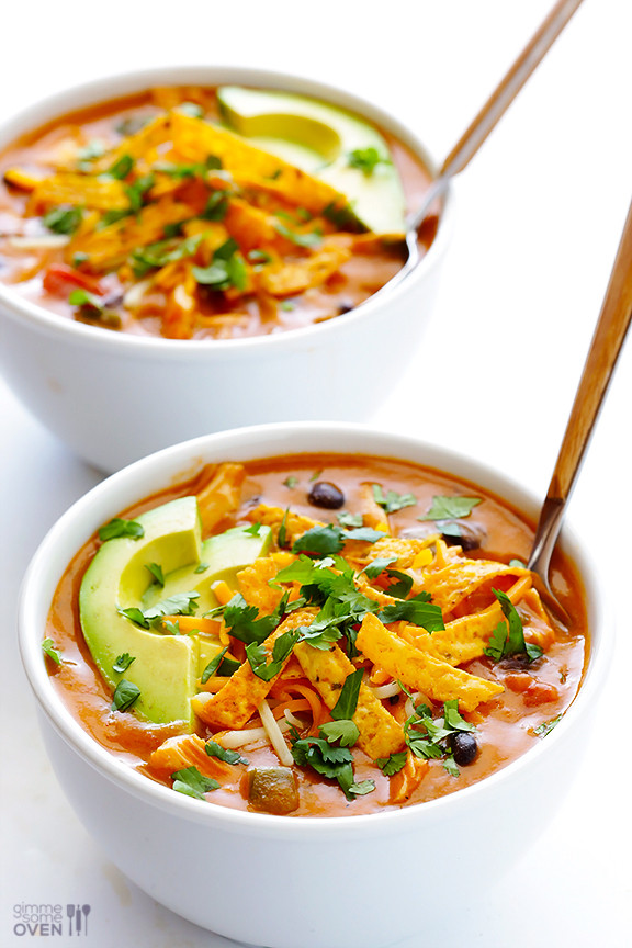 Easy Chicken Enchilada Soup
 20 Minute Cheesy Chicken Enchilada Soup