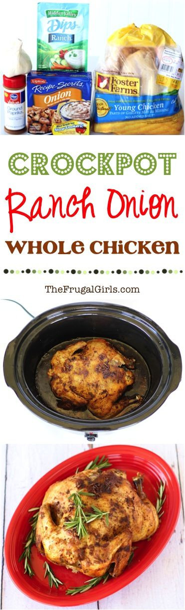 Easy Chicken Recipes For Dinner With Few Ingredients
 Crockpot Ranch ion Whole Chicken Recipe Just a few