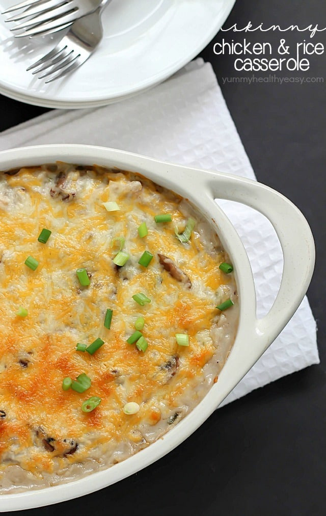 Easy Chicken Rice Casserole
 Skinny Chicken and Rice Casserole Yummy Healthy Easy