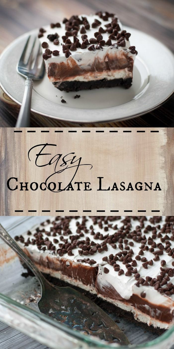 Easy Chocolate Desserts
 Chocolate Lasagna Opskrift