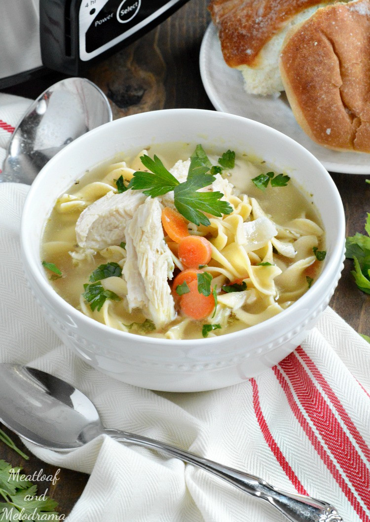 Easy Crockpot Chicken Noodle Soup
 Easy Crock Pot Chicken Noodle Soup Meatloaf and Melodrama