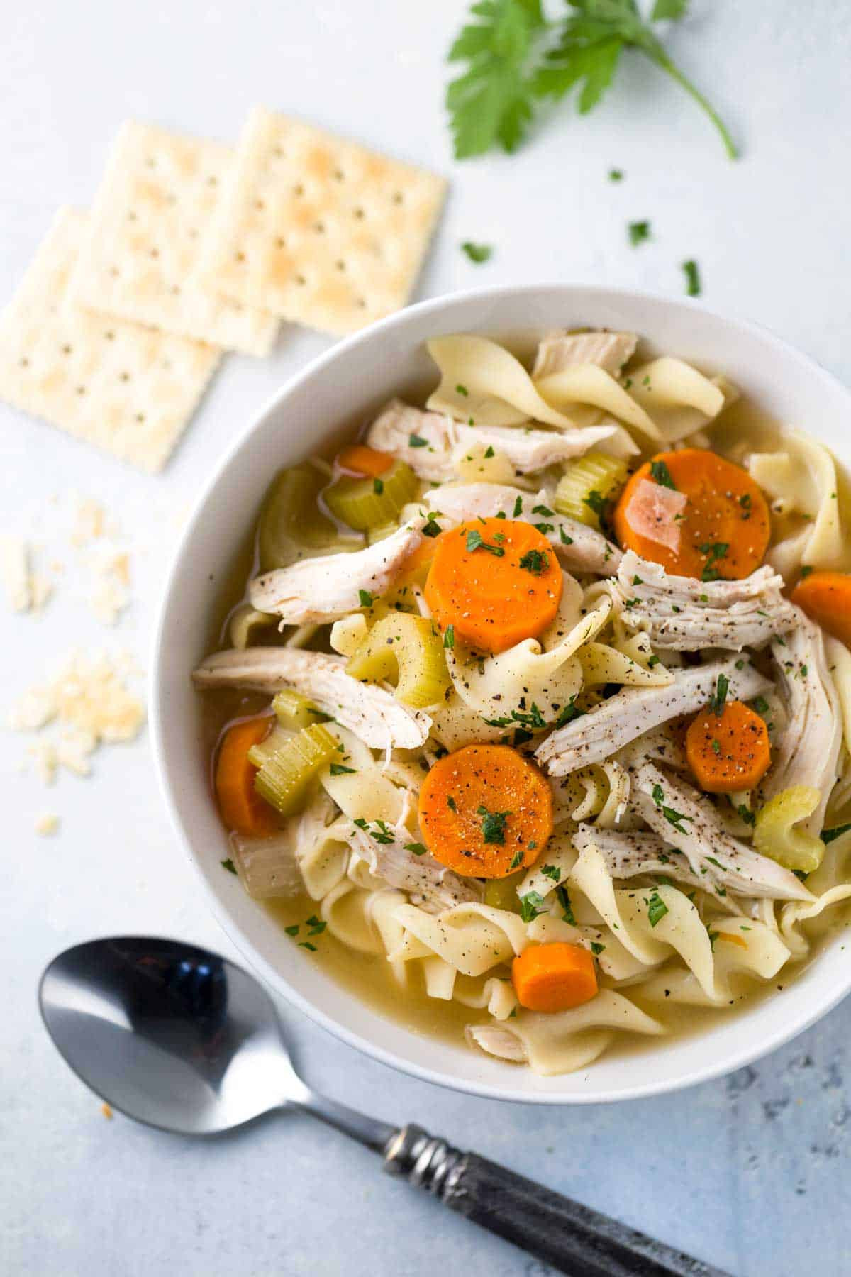 Easy Crockpot Chicken Noodle Soup
 Easy Slow Cooker Chicken Noodle Soup Recipe