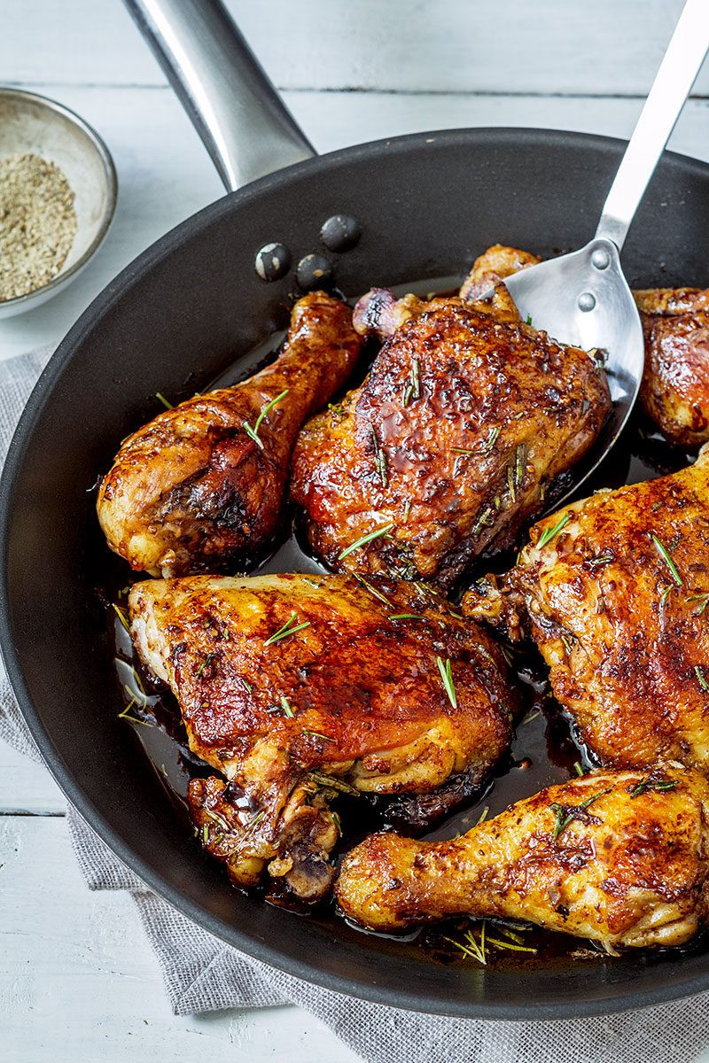 Easy Delicious Dinner Recipes
 Balsamic Honey Skillet Chicken Legs Recipe — Eatwell101