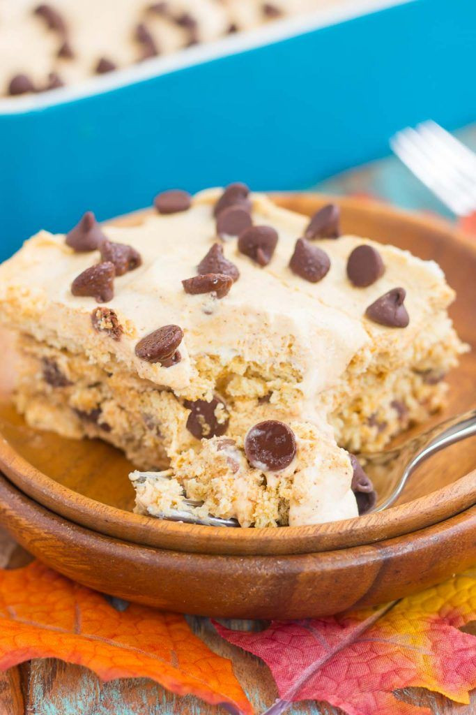 Easy Desserts With Chocolate Chips
 No Bake Pumpkin Chocolate Chip Icebox Cake