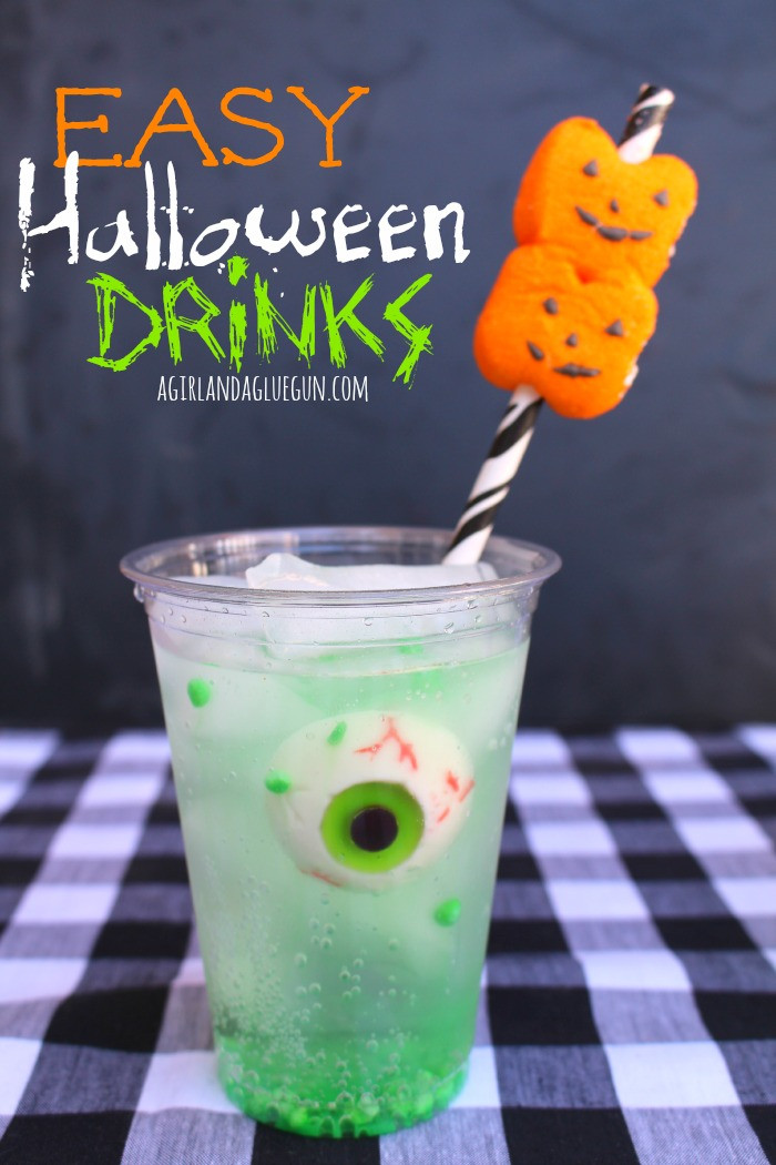 Easy Halloween Drinks
 easy halloween drink with peep straws A girl and a glue gun