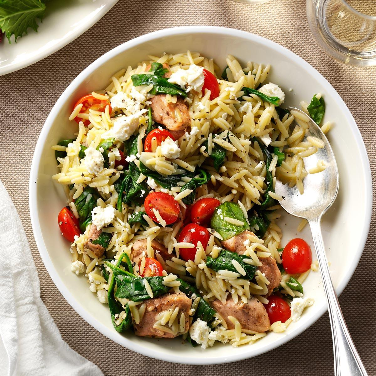 Easy Healthy Recipes For Dinner
 Mediterranean Pork and Orzo Recipe