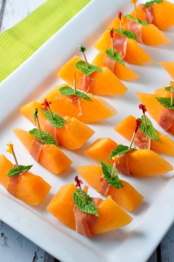 Easy Italian Appetizers
 Prosciutto with Melon and Mint an easy Italian appetizer