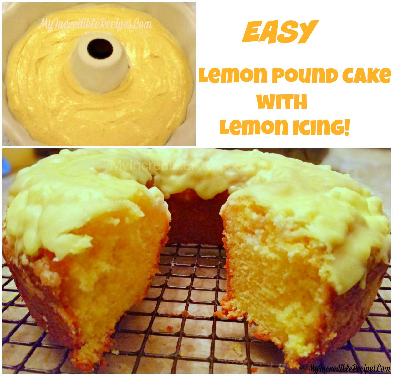 Easy Lemon Pound Cake
 Easy Lemon Pound Cake with Lemon Icing