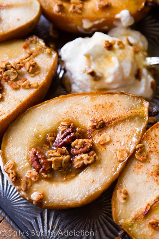 Easy Pear Dessert
 Simple Maple Vanilla Baked Pears Video Sallys Baking