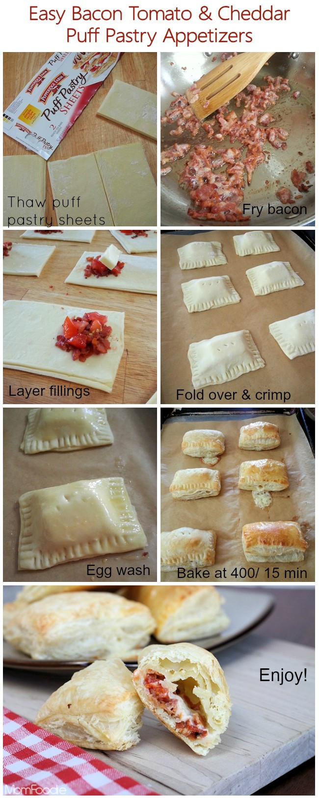 Easy Puff Pastry Appetizers
 Easy Bacon Tomato & Cheddar Puff Pastry Appetizers Mom