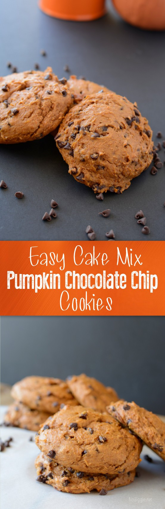 Easy Pumpkin Chocolate Chip Cookies
 Easy cake mix pumpkin chocolate chip cookies