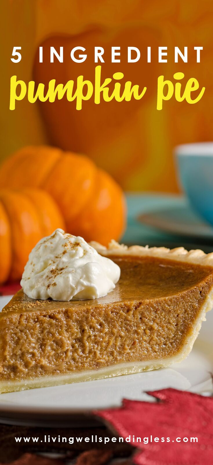 Easy Pumpkin Pie Recipe
 Five Ingre nt Easy Pumpkin Pie Recipe