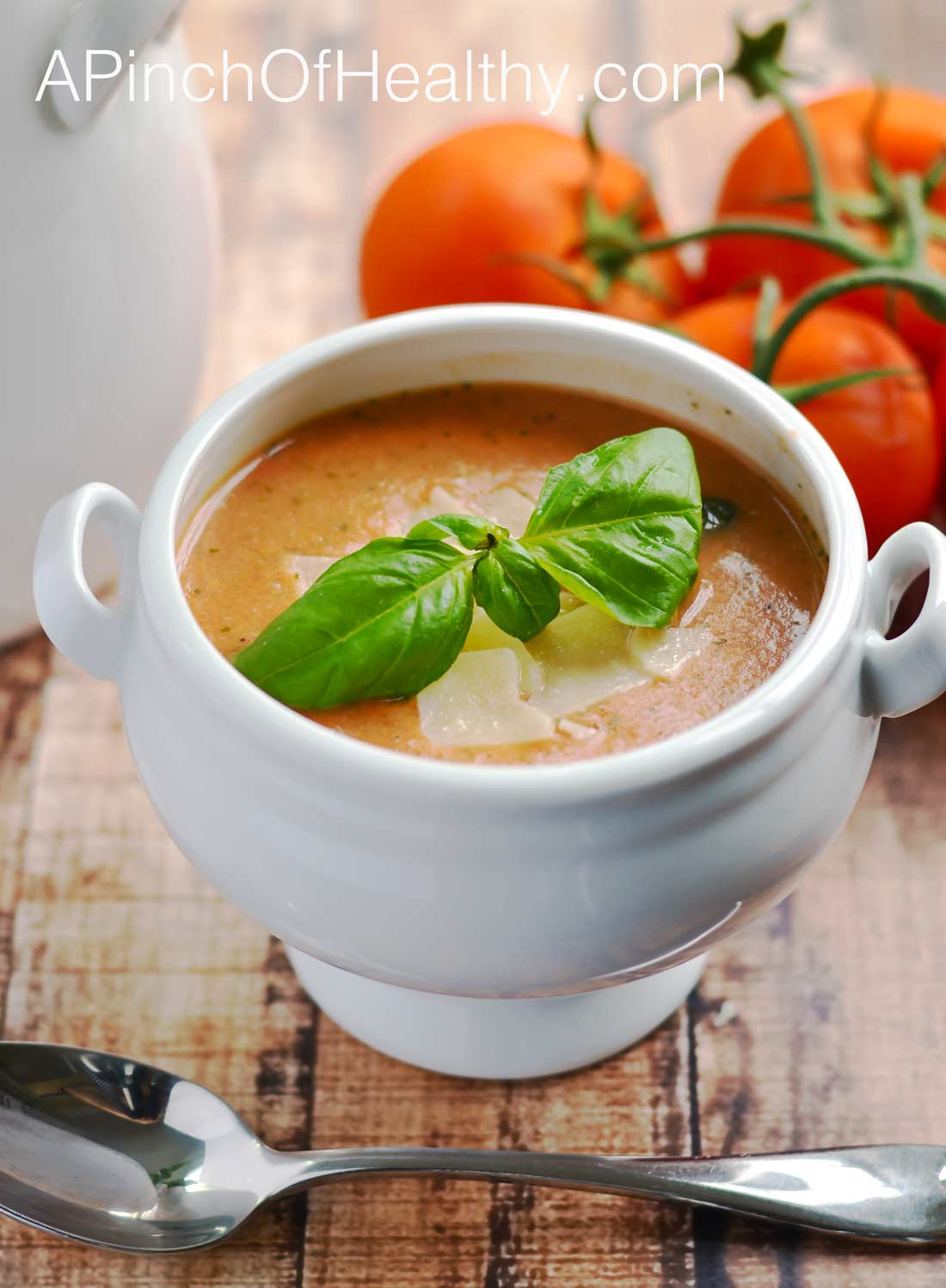 Easy Tomato Basil Soup
 Easy Tomato Basil Soup A Pinch of Healthy