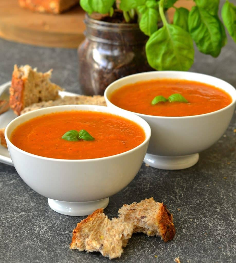 Easy Tomato Basil Soup
 10 Minute Easy Tomato Basil Soup Dairy Free & Vegan A