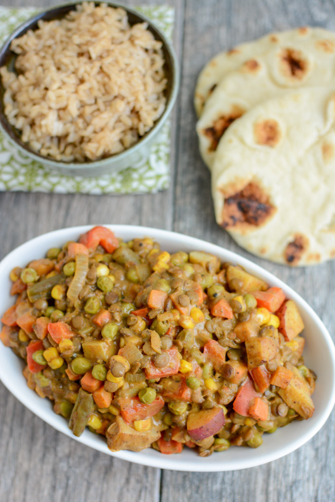 Easy Vegan Dinner
 Lentil Ve able Curry Hummusapien