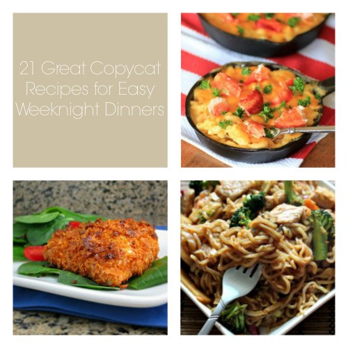 Easy Weeknight Dinners For Two
 21 Great Copycat Recipes for Easy Weeknight Dinners