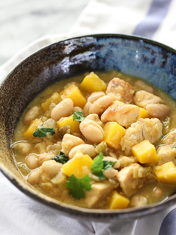 Easy White Bean Chicken Chili
 Easy White Bean Chicken Chili with Butternut Squash