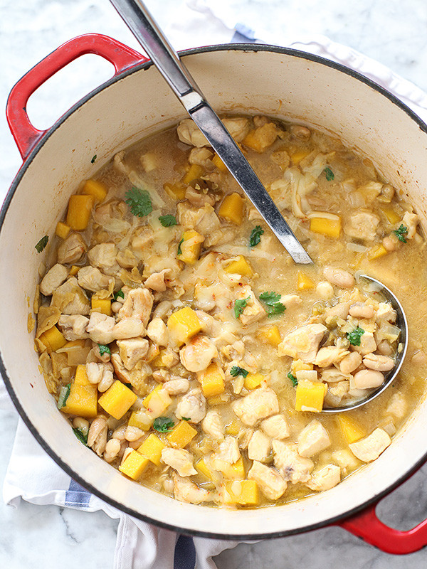 Easy White Bean Chicken Chili
 Easy White Bean Chicken Chili with Butternut Squash