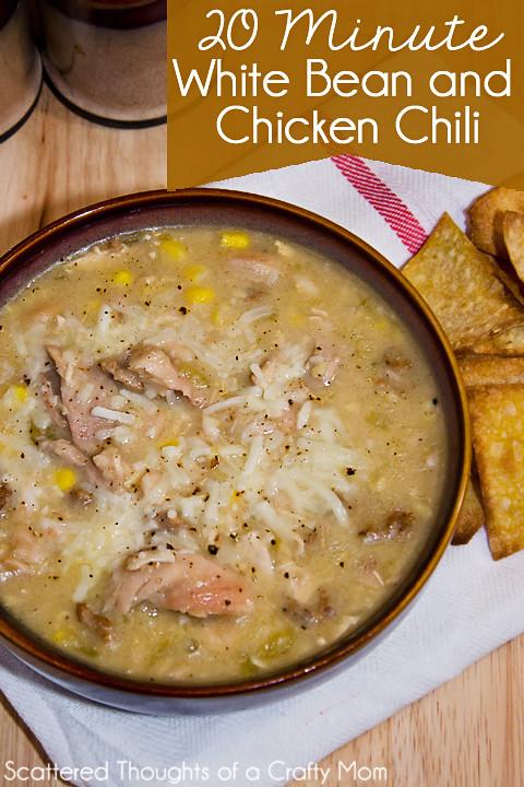 Easy White Bean Chicken Chili
 Easy 20 Minute White Bean and Chicken Chili Scattered