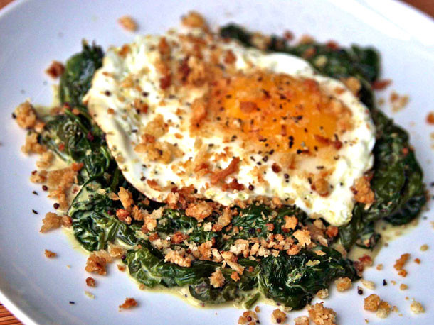 Egg Dinner Recipes
 Dinner Tonight Fried Eggs with Mustard Creamed Spinach