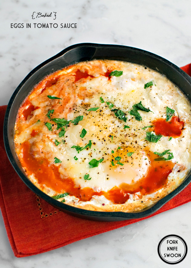 Eggs In Tomato Sauce
 Baked Eggs in Tomato Sauce Fork Knife Swoon
