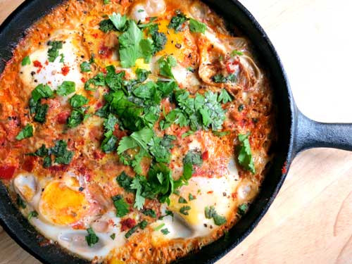 Eggs In Tomato Sauce
 Eggs Poached in a Spiced Tomato Sauce Shakshouka My