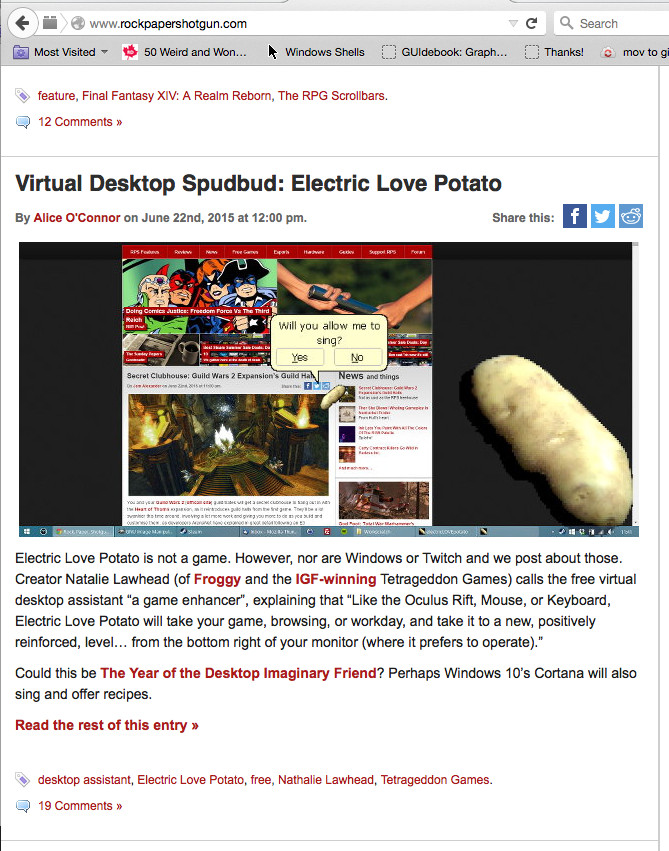 Electric Love Potato
 Electric Love Potato Desktop Assistant … Potatoware