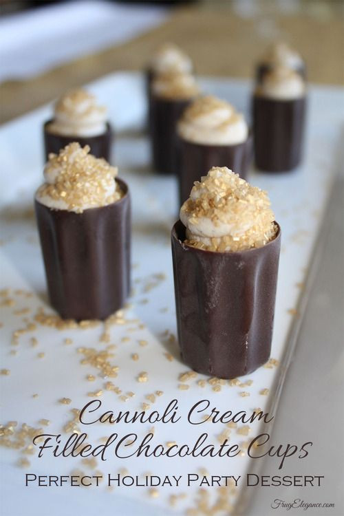 Elegant Dessert Recipes
 Cannoli Cream Filled Chocolate Dessert Cups