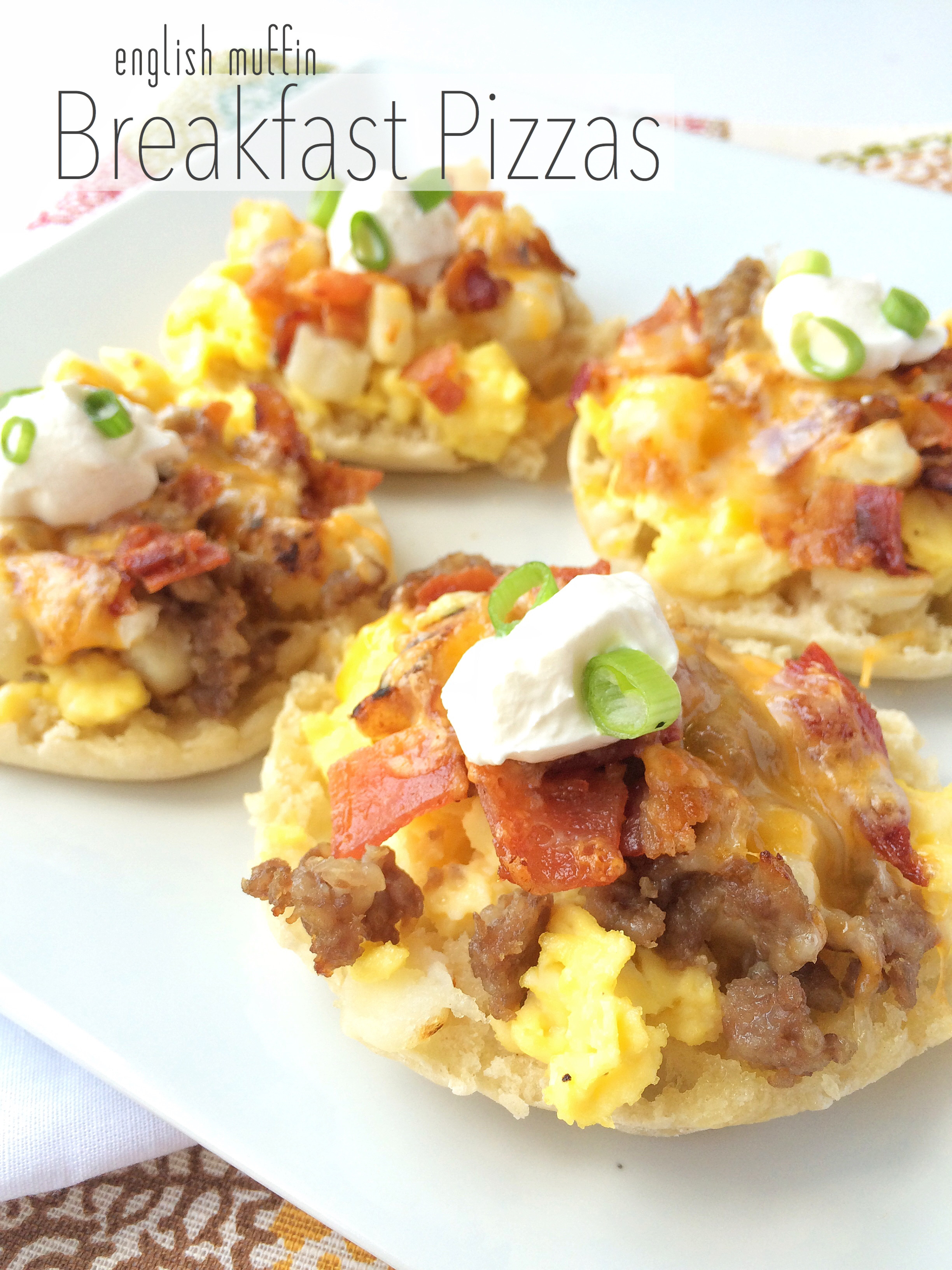 English Muffin Breakfast Pizza
 English Muffin Breakfast Pizzas To her as Family