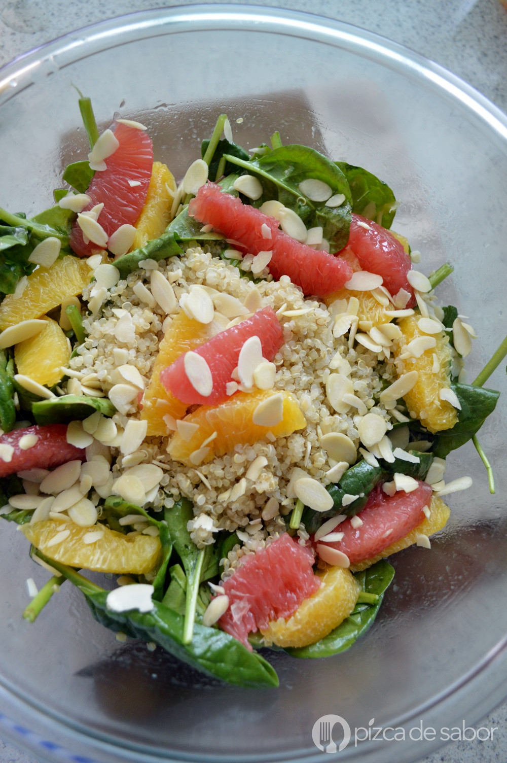 Ensalada De Quinoa
 Ensalada de quinoa espinaca y naranja Pizca de Sabor