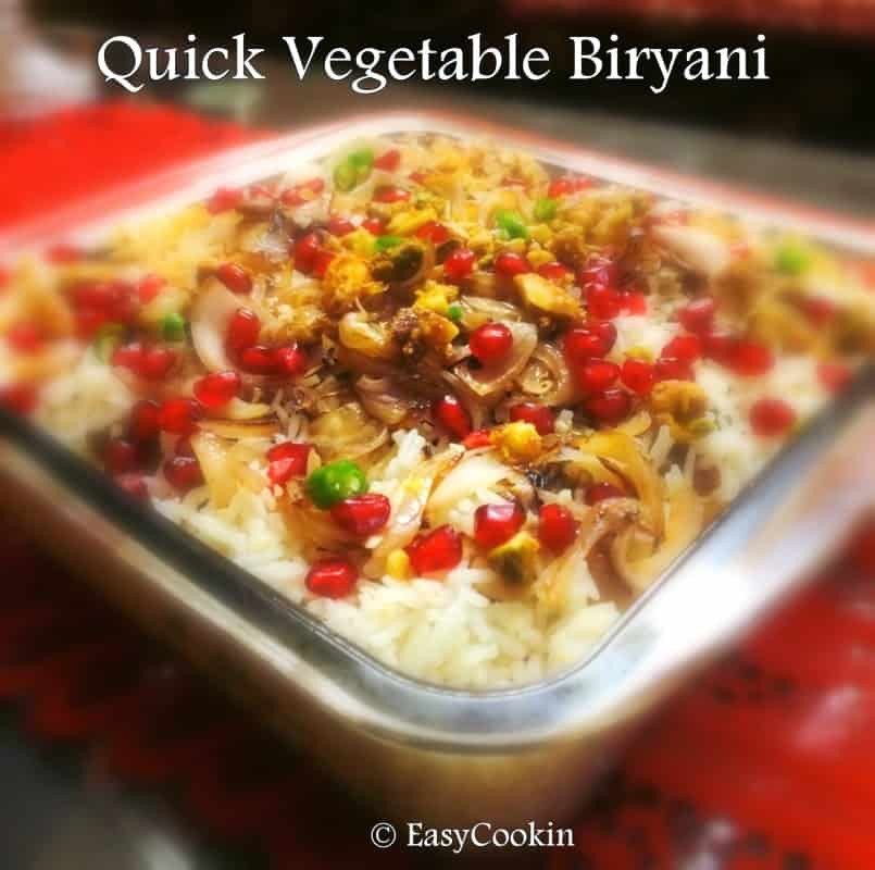 Fast Vegetarian Recipes
 Quick Ve able Biryani Basic Indian Biryani Recipe