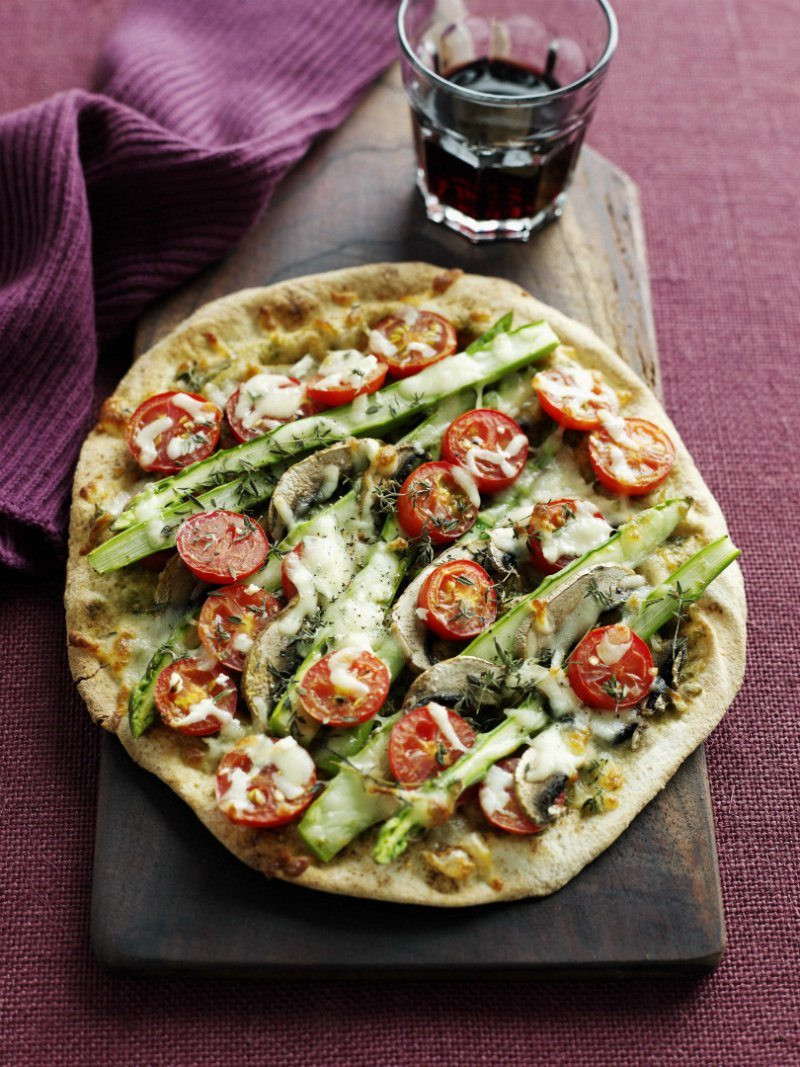 Fat Tomato Pizza
 Asparagus Mushroom and Tomato Pizza Ready Set Toned